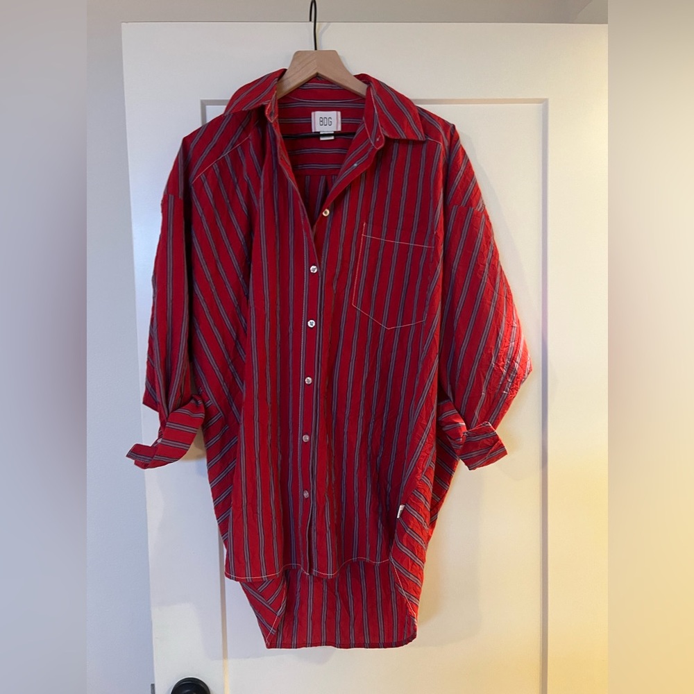 BDG Ryanne Crinkled Button-Down Shirt
